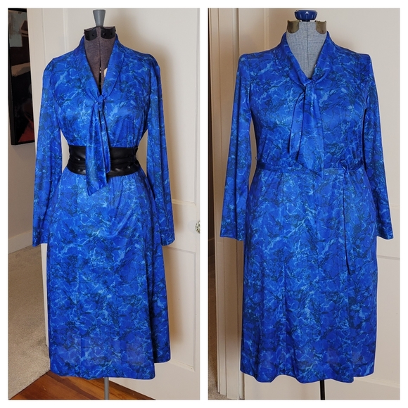 Vintage Dresses & Skirts - Vintage Blue Marble Dress